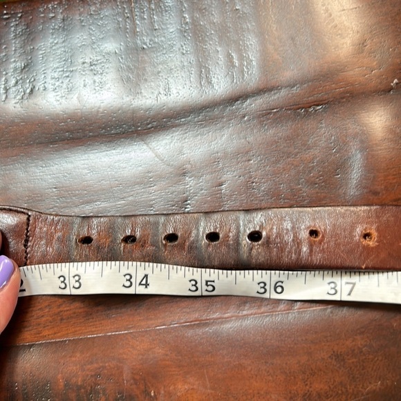 LEATHER MAN Men's Mini Tarpon Leather Tab Belt Size 34 - Picture 5 of 5